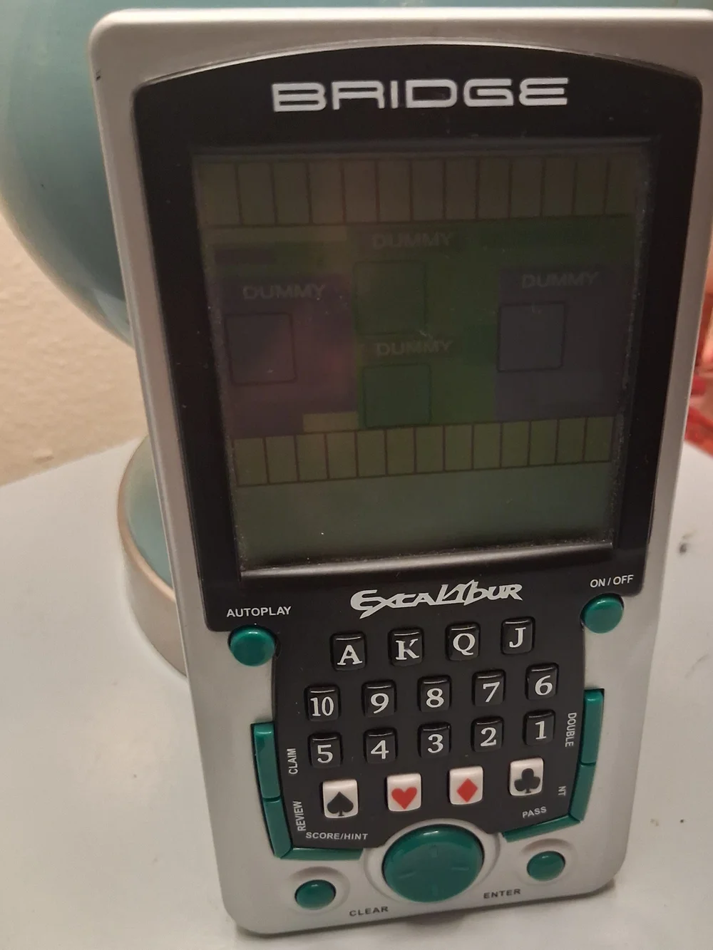 Excalibur Handheld Electronic Poker Game - Black & Teal